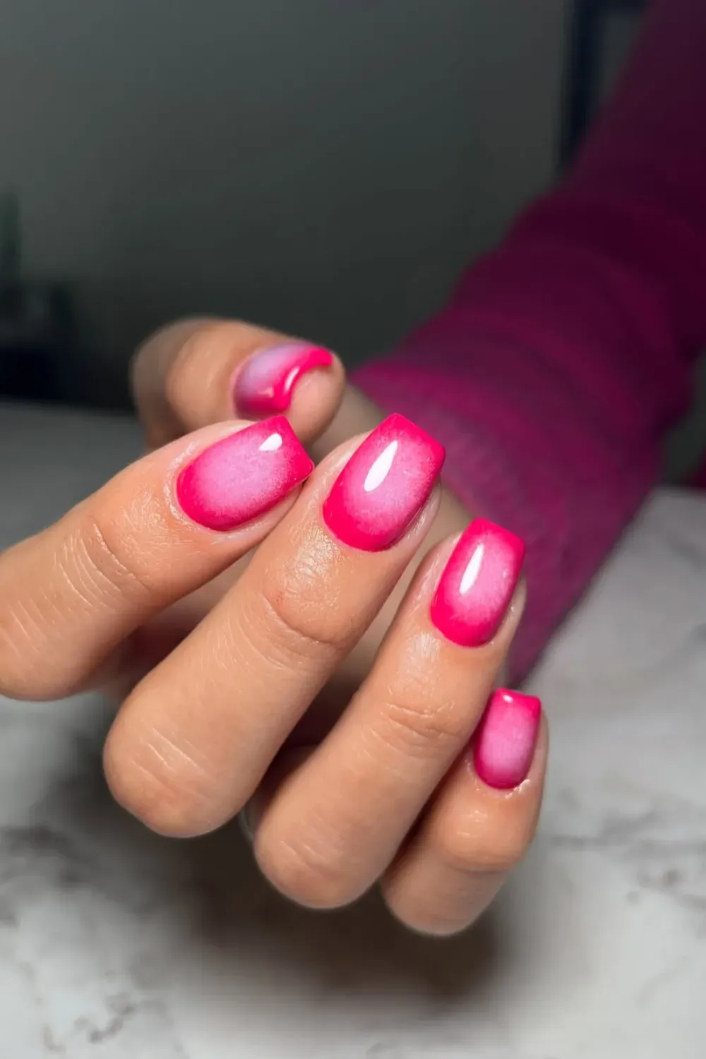 A bright and soft pink nail art design perfect for a fresh look