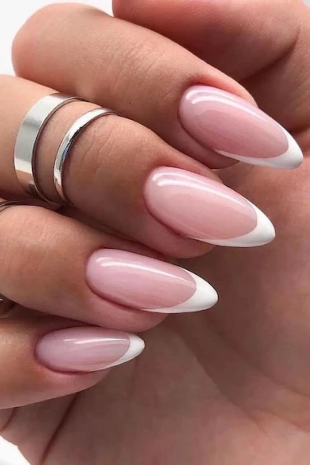 Classic French Almond Nails 2025 - Elegant French manicure on almond shaped nails 2025