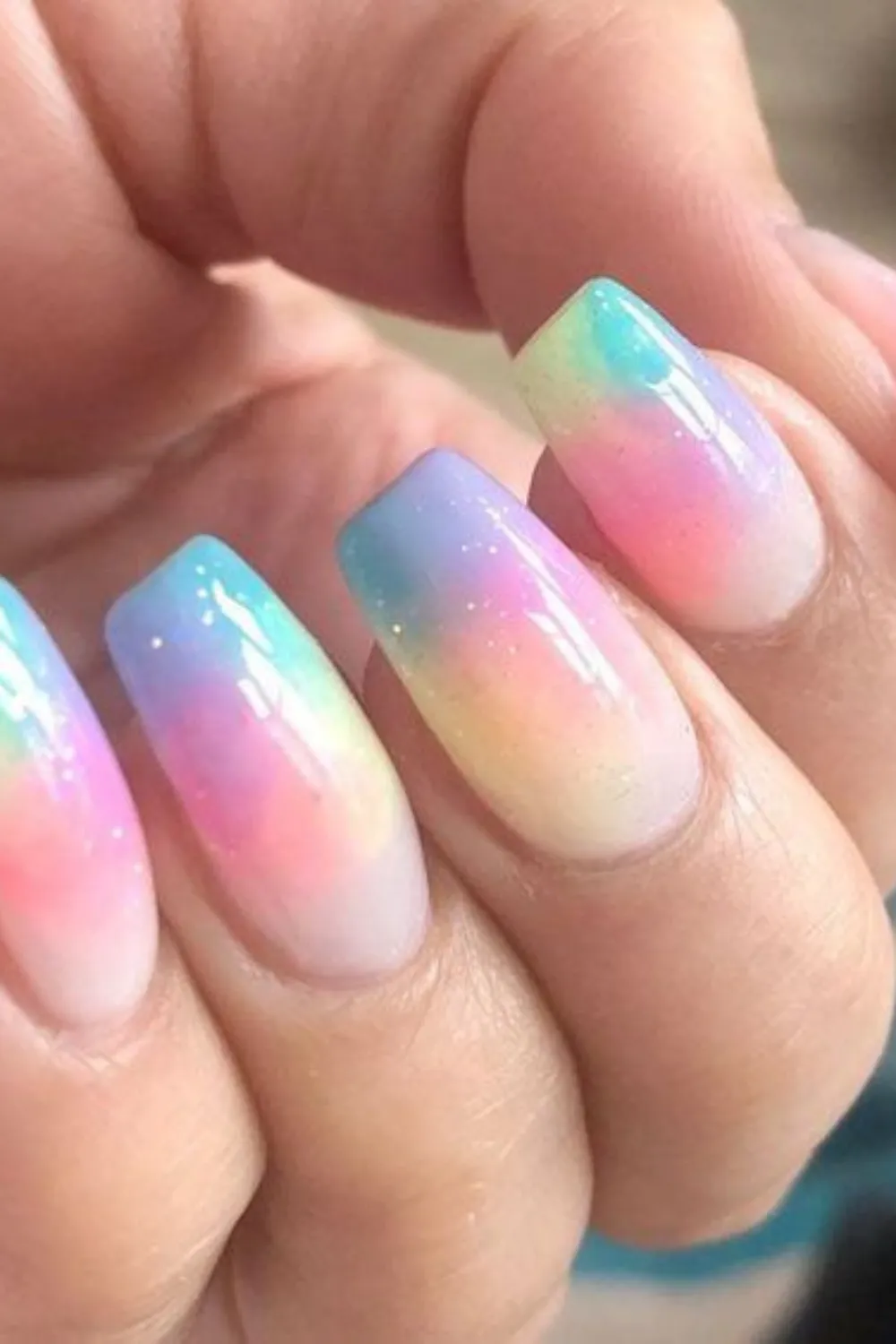 Ombre pastel tip nails
Gradient pastel tips blending into clear base