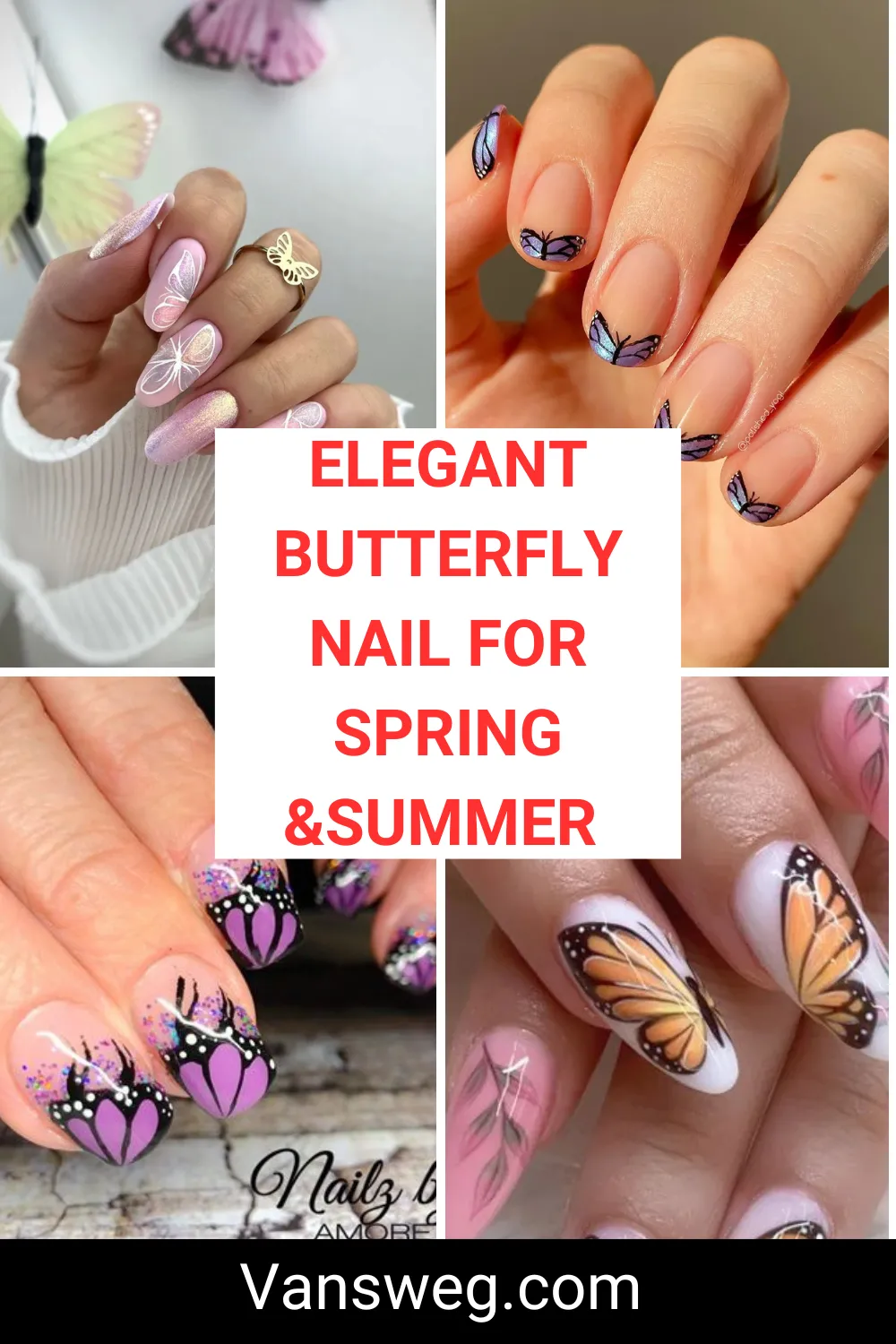 Elegant Butterfly Nail Art for Spring and Summer