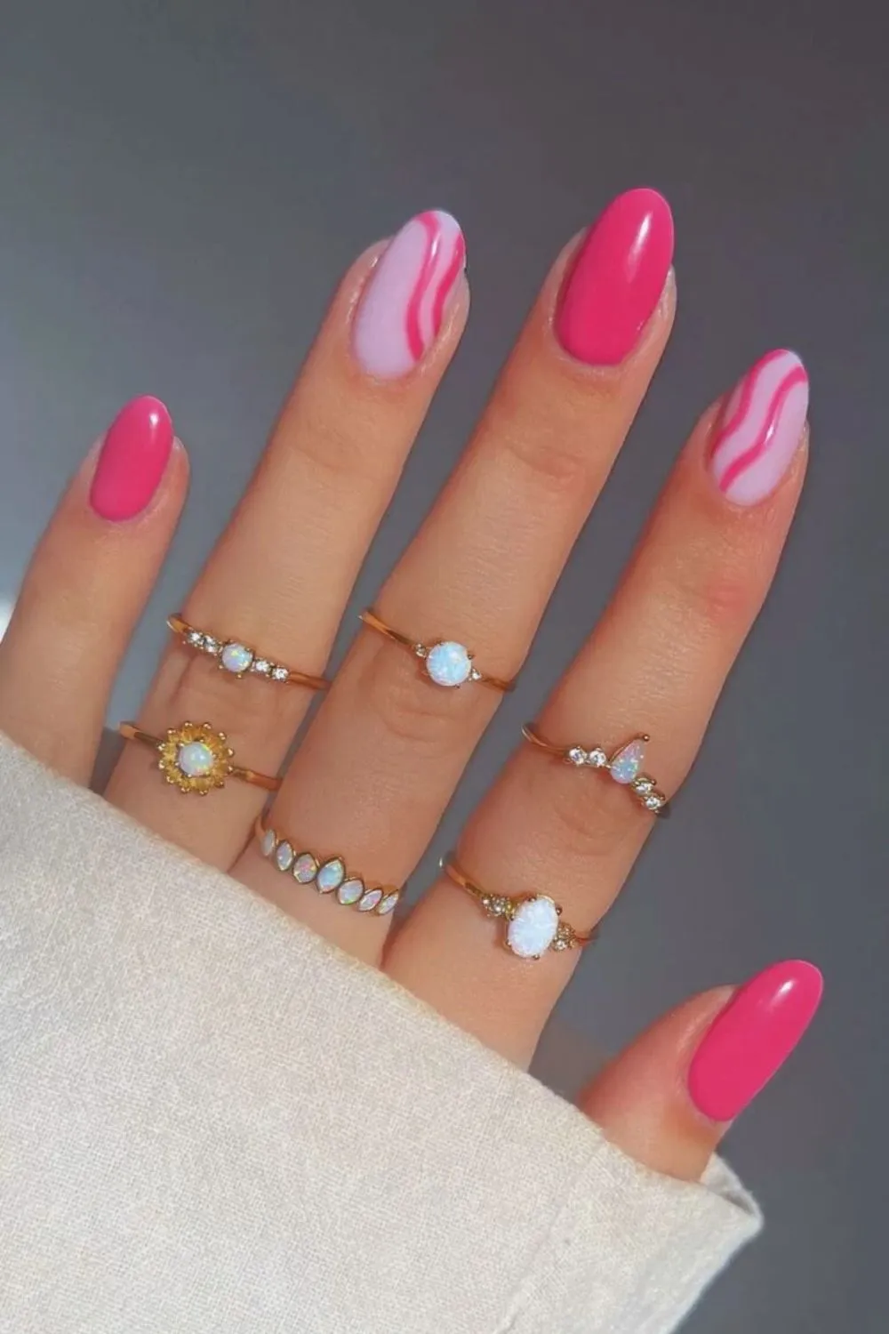 Pink Jelly Swirl Nails – Playful Pink Nail Art With Trendy Swirl Accents