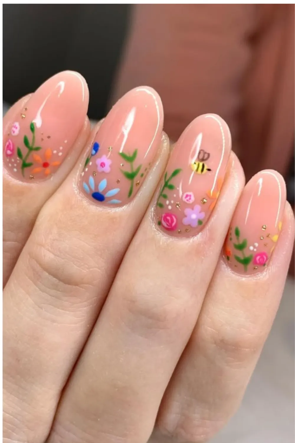 Wildflower Garden Nails – Eclectic floral patterns with natural vibes.