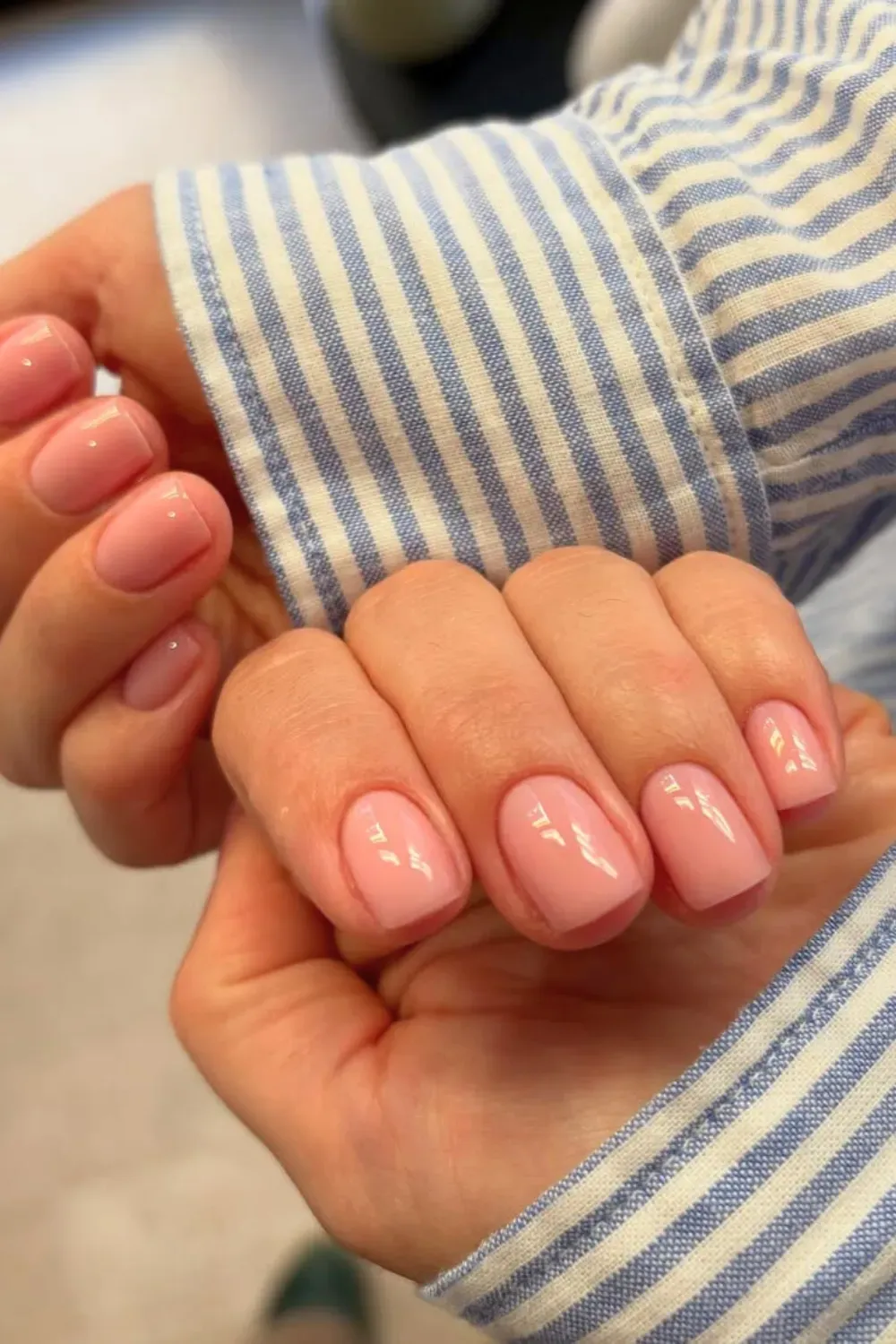 Timeless nude nails with a sleek glossy finish