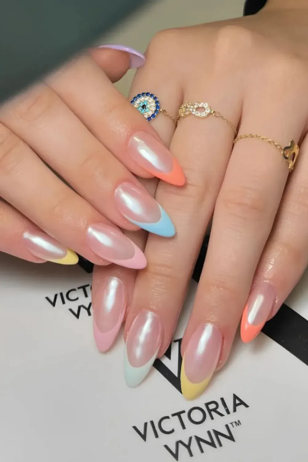 Pastel ombre French tip nails - Soft pastel ombre French tip nails