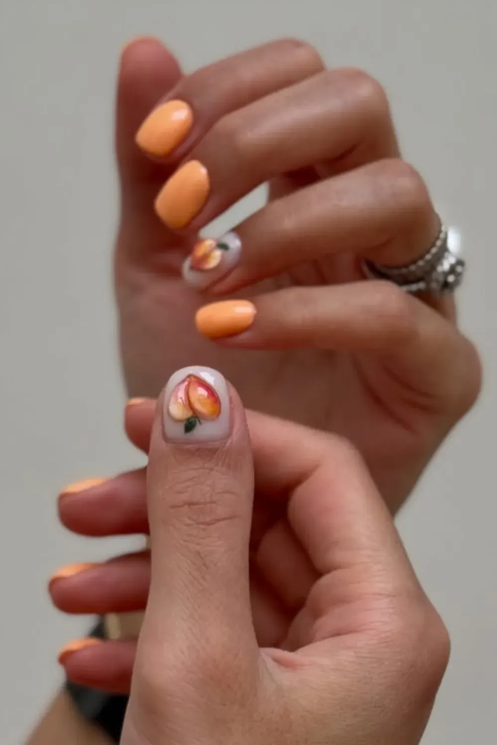 Peach Ombre Gradient Nails - A soft peach ombre design with a subtle gradient effect at the tips