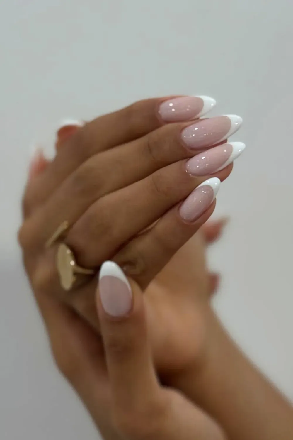 .Simple Chic French Tips - Classic and clean French tips with a nude base and white tips, offering a timeless, minimalist look.