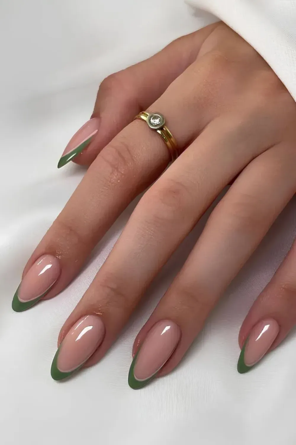 Green French Nails