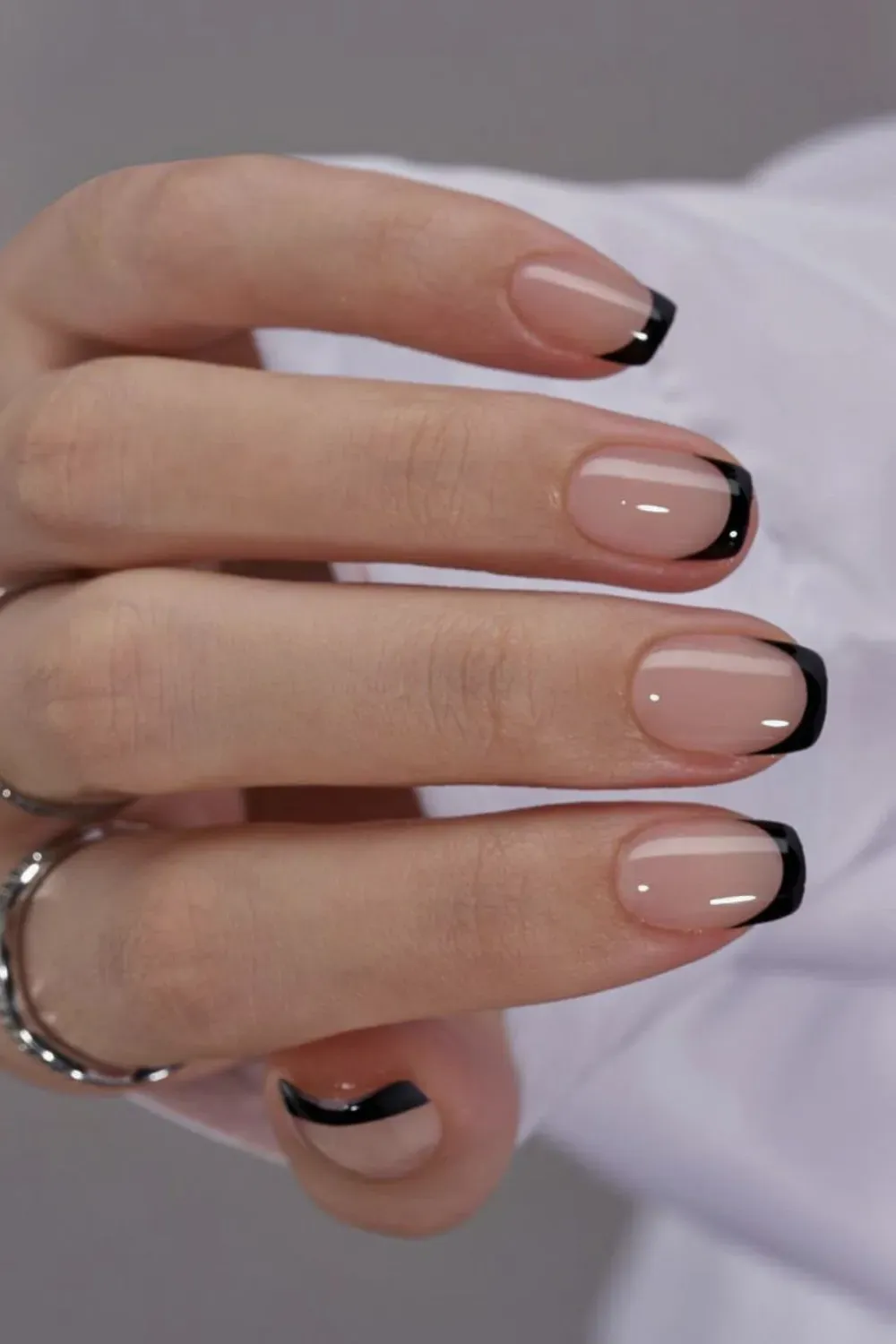 DIY French Tip Hack Using Tape and Coin