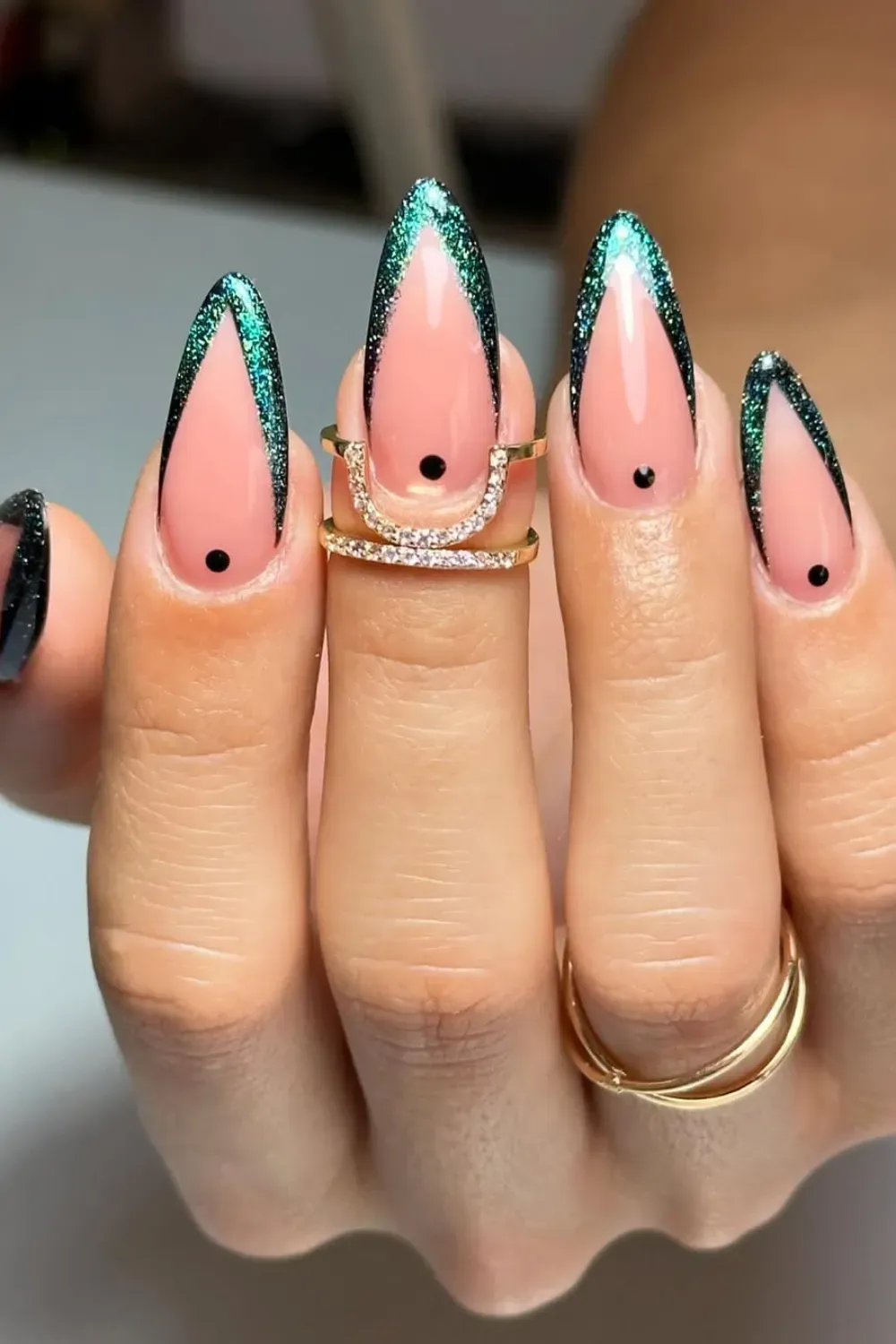 Glitter and shimmer accent nails - Fall nails with subtle glitter accents for a sparkling touch of elegance.