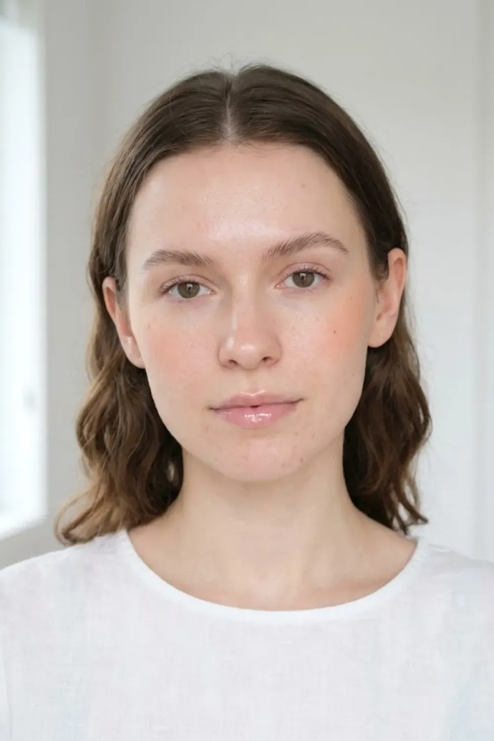 Barely-There Clean Girl Glow Makeup - Barely-there neutral makeup look on white skin with natural glow