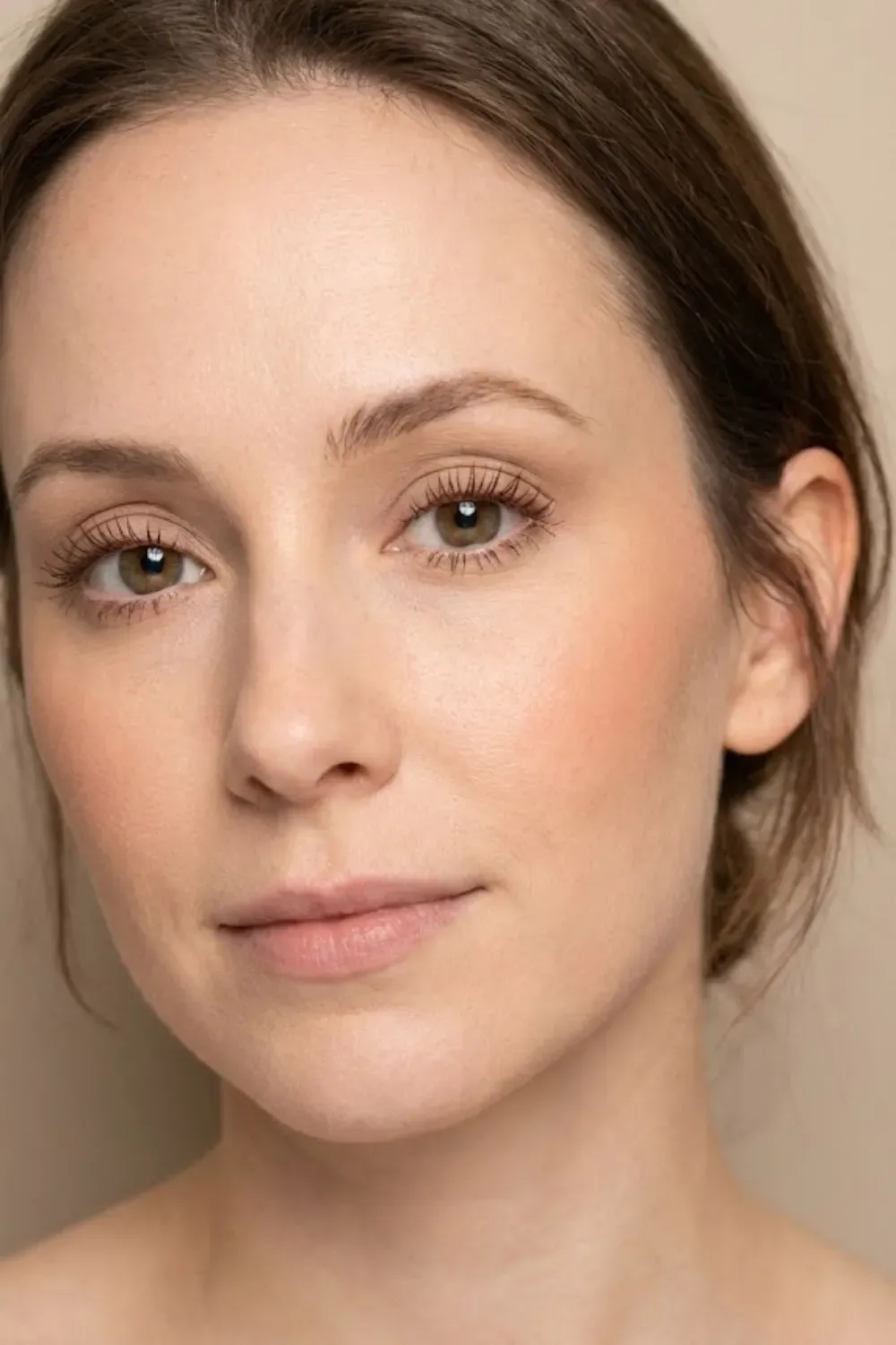 Soft Brown Lash Focus Makeup - Soft brown lash-focused makeup look on fair skin