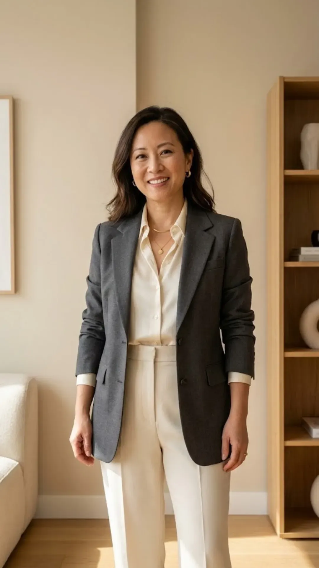 Accessories for Busty Petite Women - Balanced accessories on a busty petite outfit