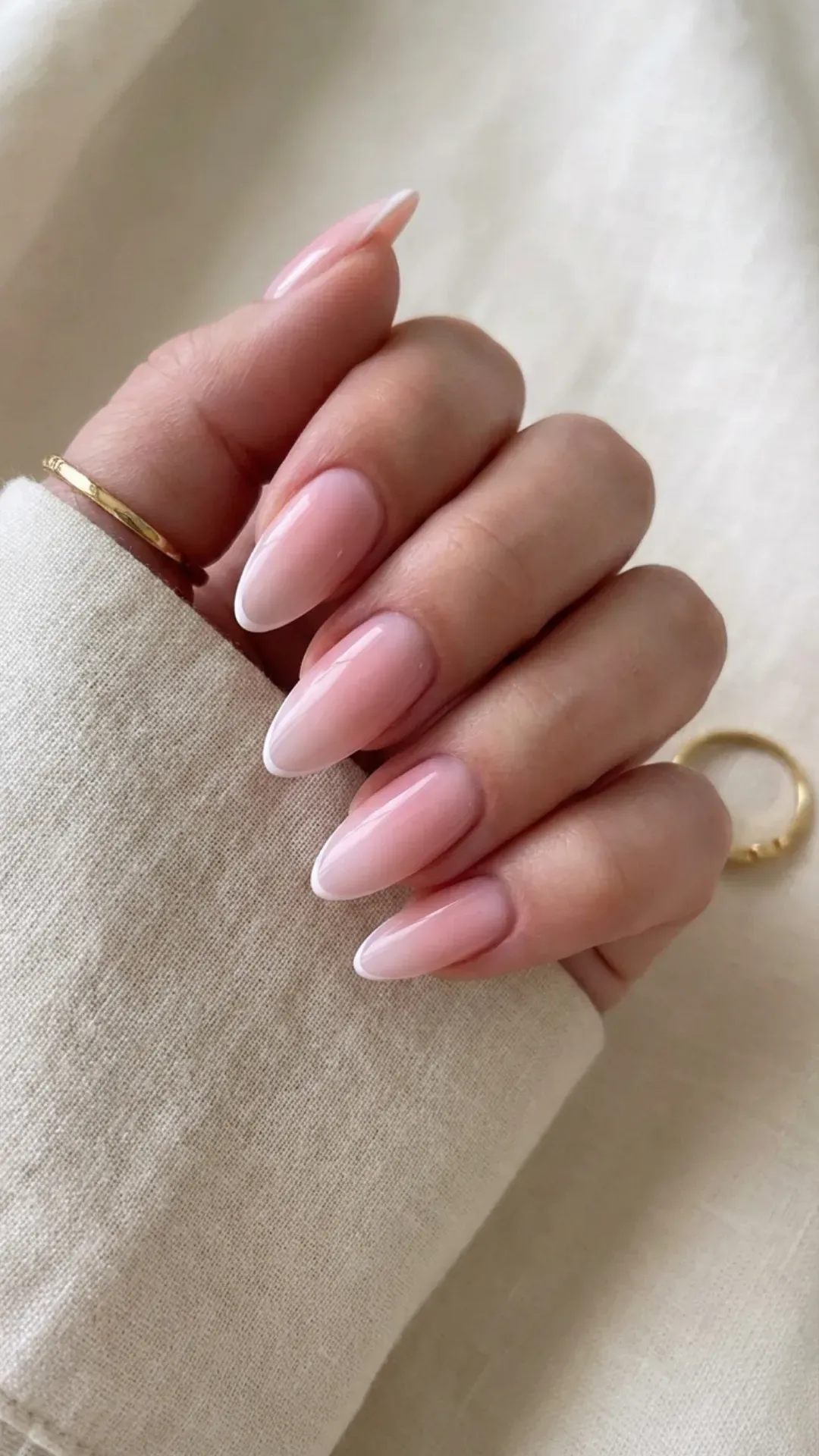micro French pink ombre nails