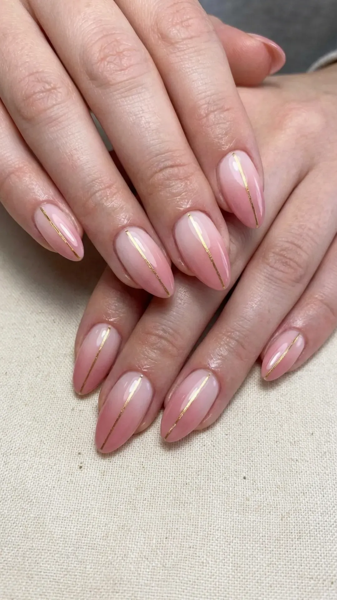 minimal pink ombre with gold line