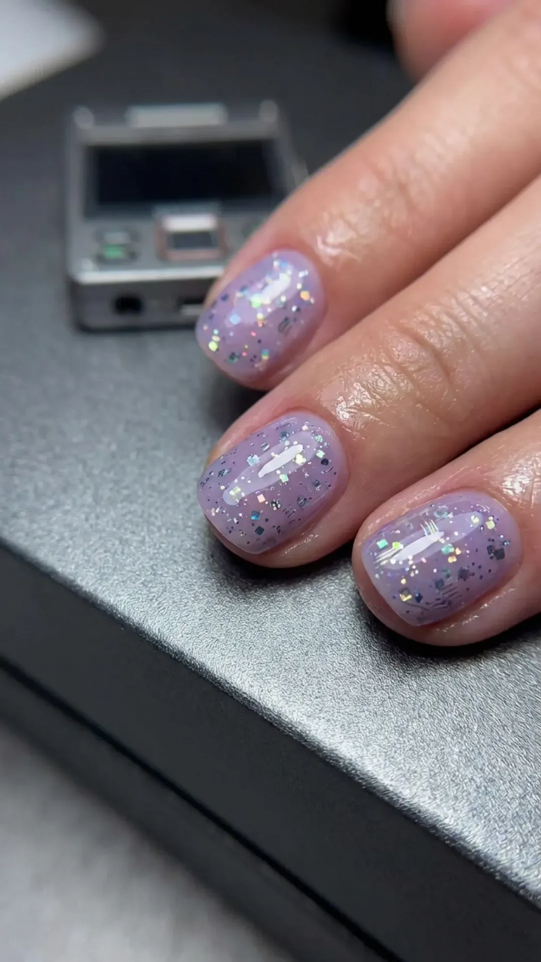 Translucent digital lavender jelly nails manicure VANSWEG.COM