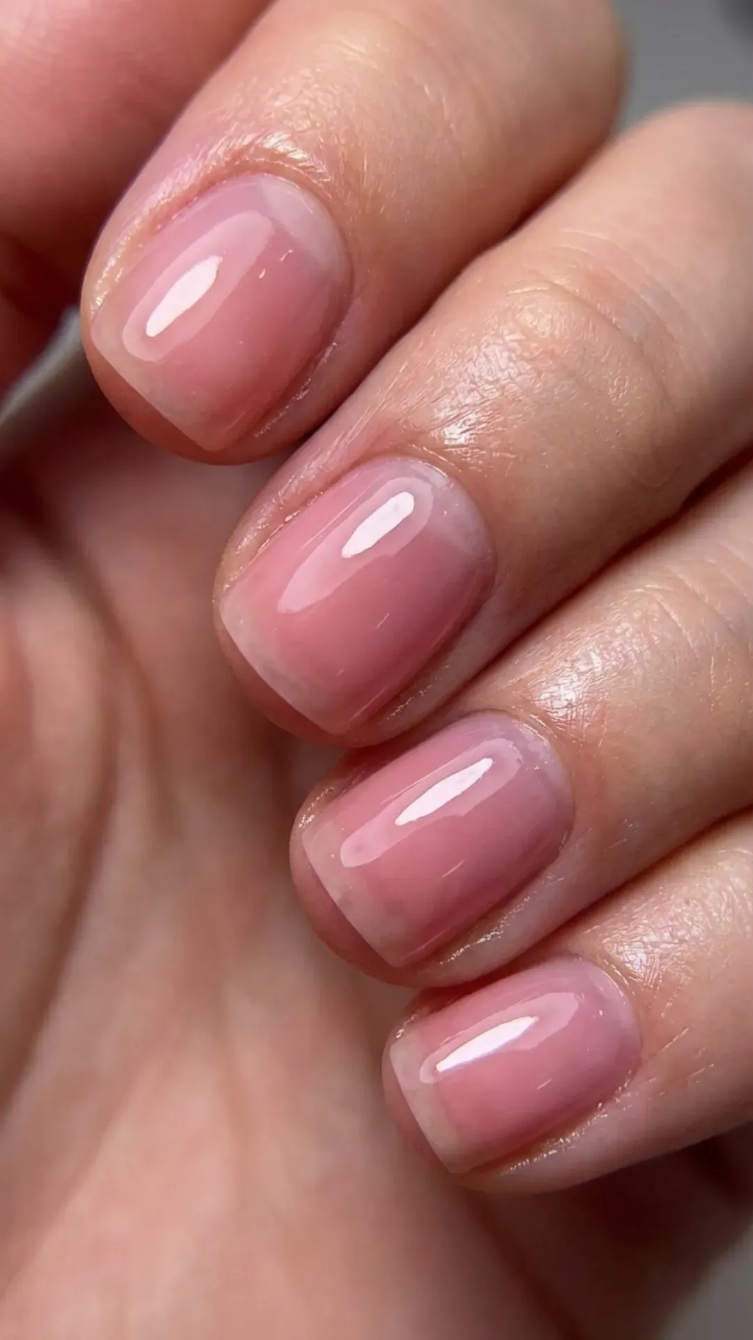 Ultra glossy sheer pink natural lip gloss nails VANSWEG.COM