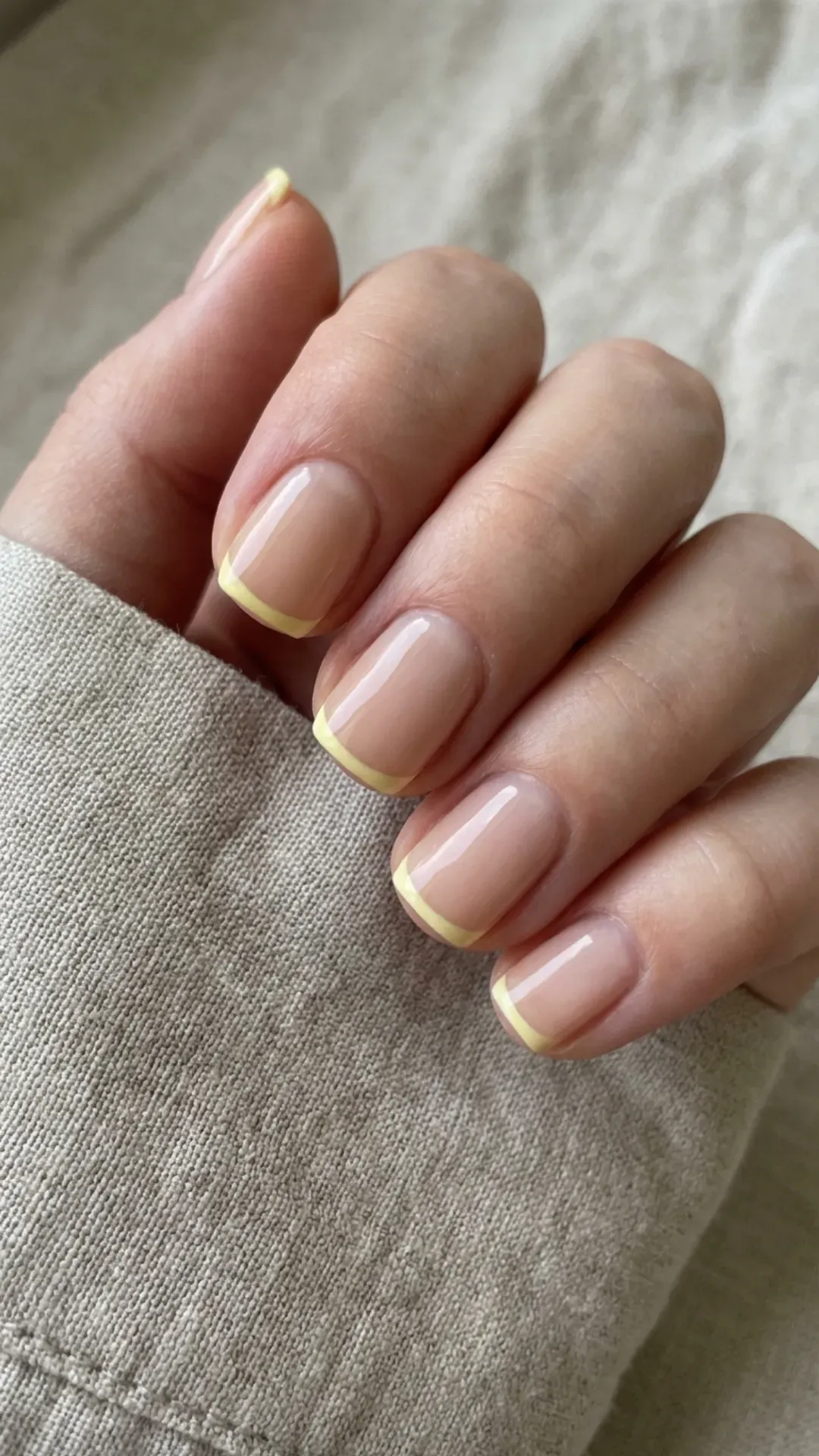 Super thin micro French manicure tips in butter yellow VANSWEG.COM