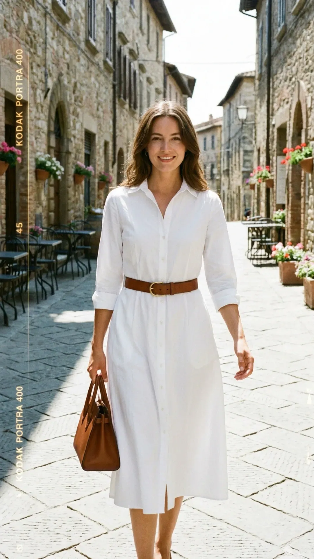 Belted white shirt dress for an effortless, chic everyday outfit.