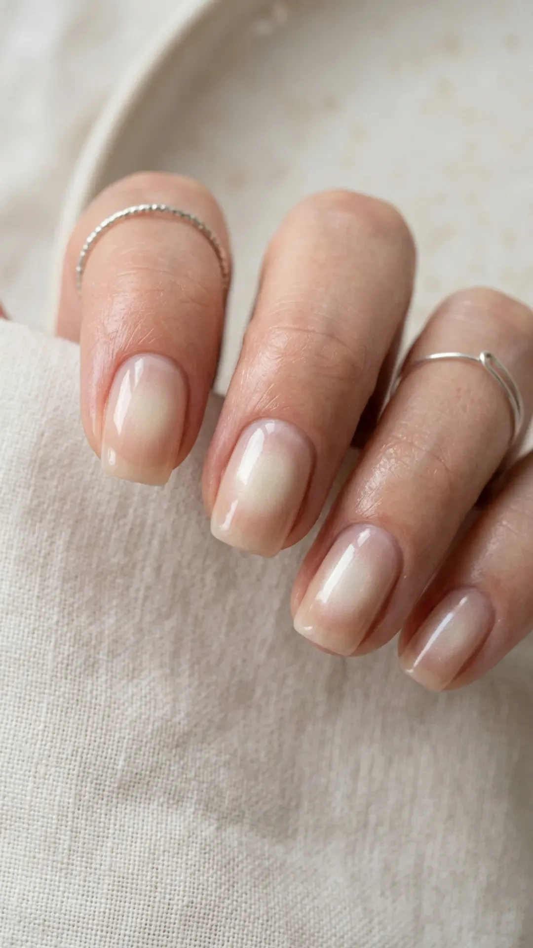 soft glowing cloud dancer airbrush aura nail art by VANSWEG.COM