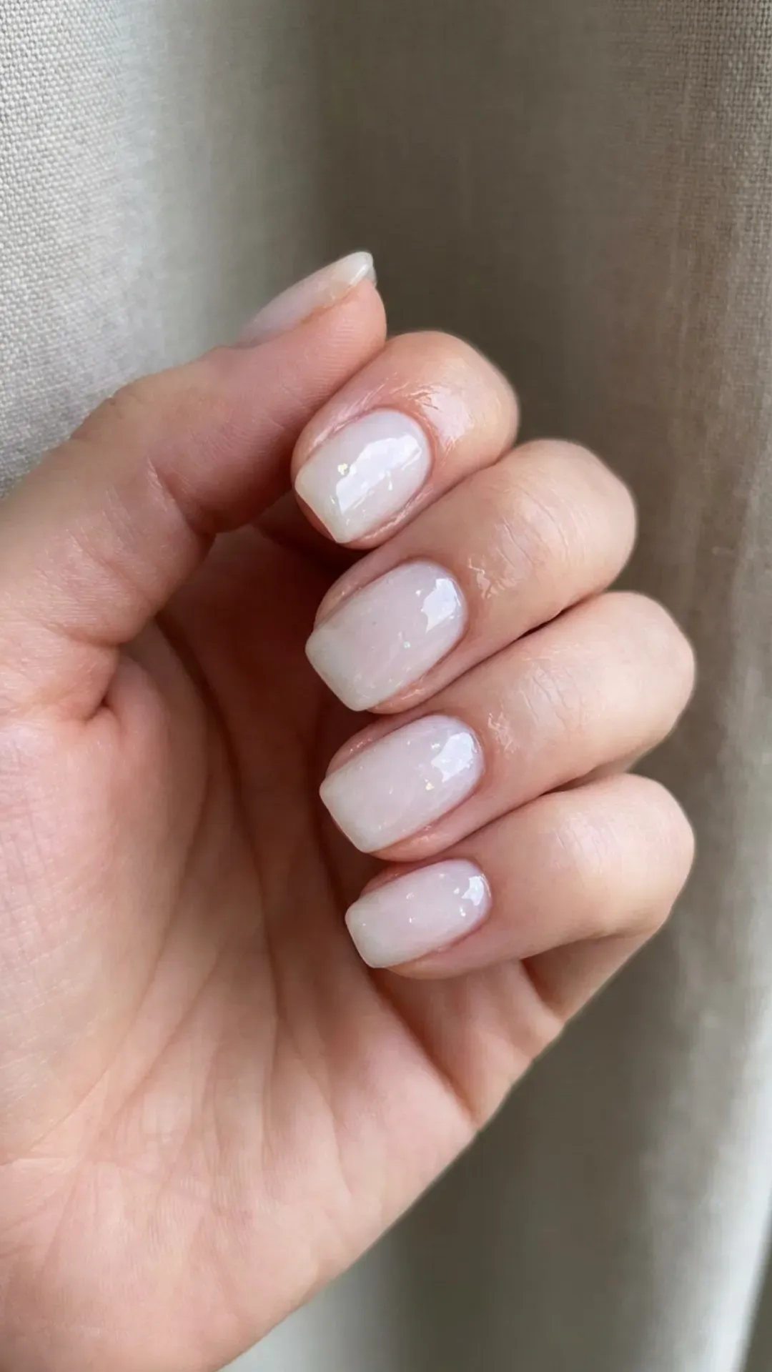 sheer cloud dancer jelly nails translucent milky manicure by VANSWEG.COM