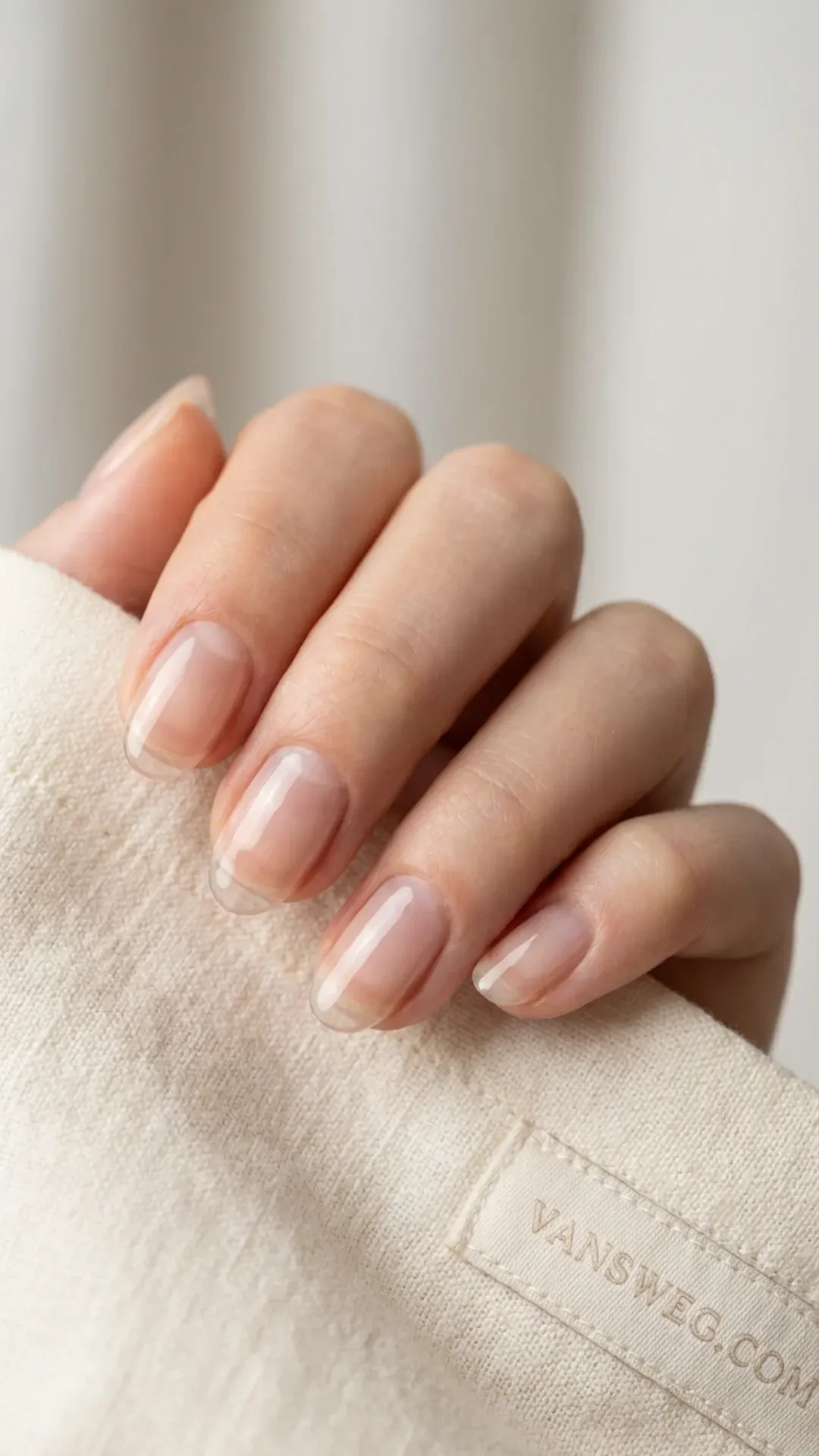 ultra glossy classic clear korean glass nails minimalist manicure by VANSWEG.COM