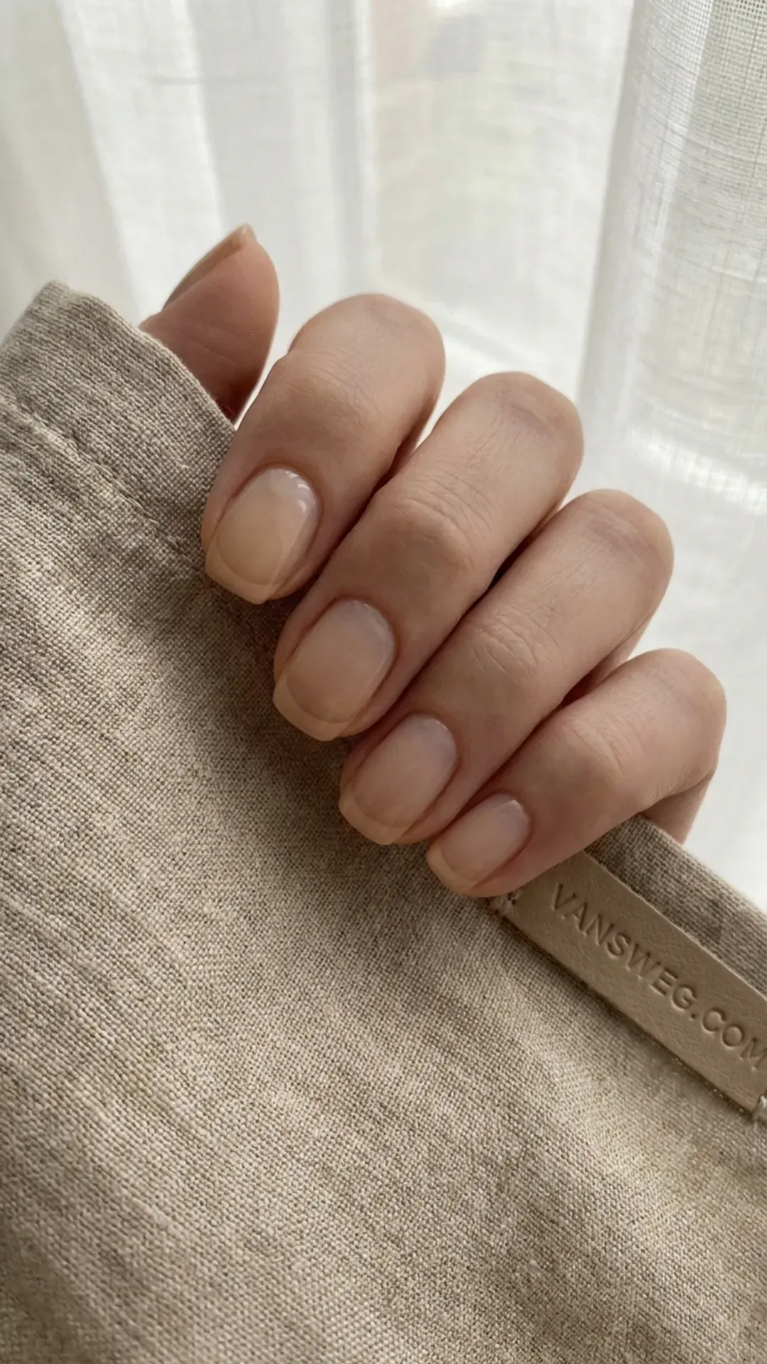understated tonal nude micro-french manicure by VANSWEG.COM