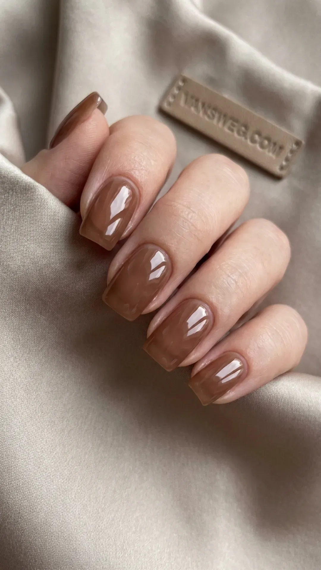 sheer cool toned brown mocha water soap nails by VANSWEG.COM