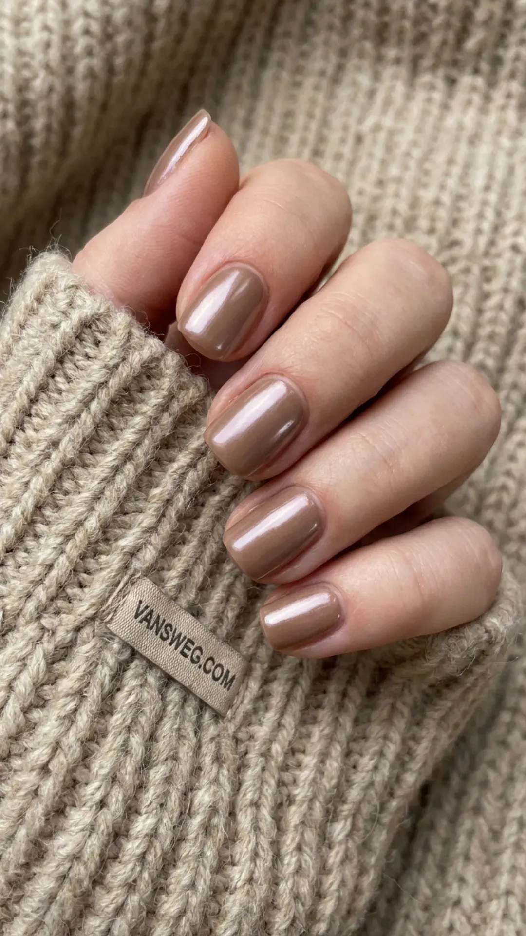  soft mocha latte glazed square nails light brown by VANSWEG.COM