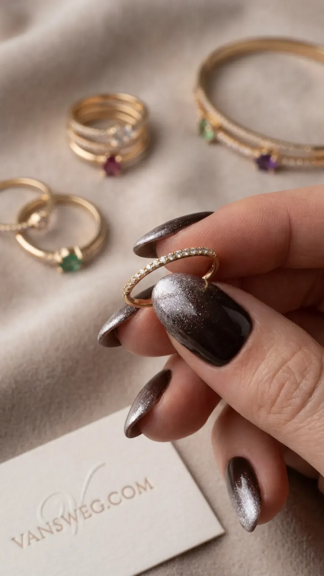 espresso pearl finish nails lustrous brown manicure by VANSWEG.COM