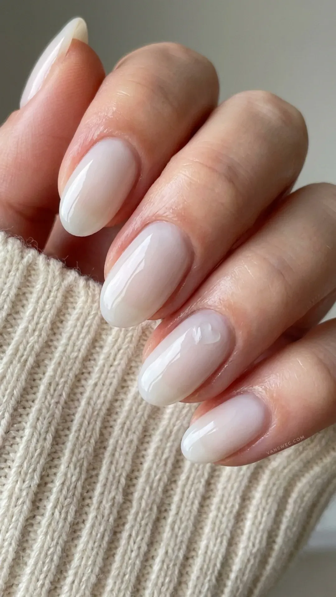 sheer soap nails with tiny hidden milky heart detail by VANSWEG.COM