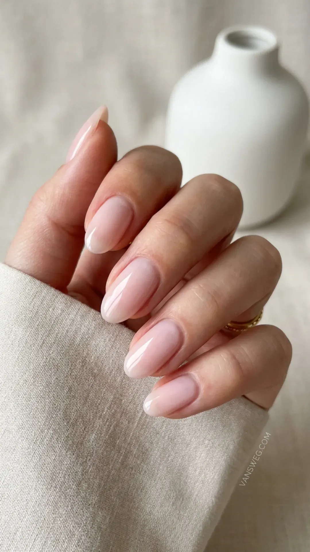 sheer pale pink strawberry milk manicure quiet luxury nails by VANSWEG.COM