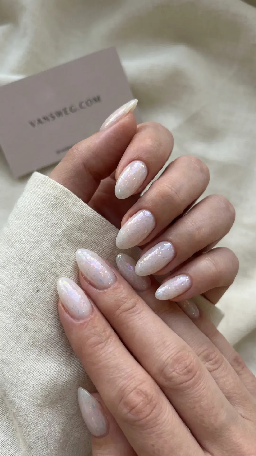 translucent opal water soap nails iridescent glossy manicure by VANSWEG.COM