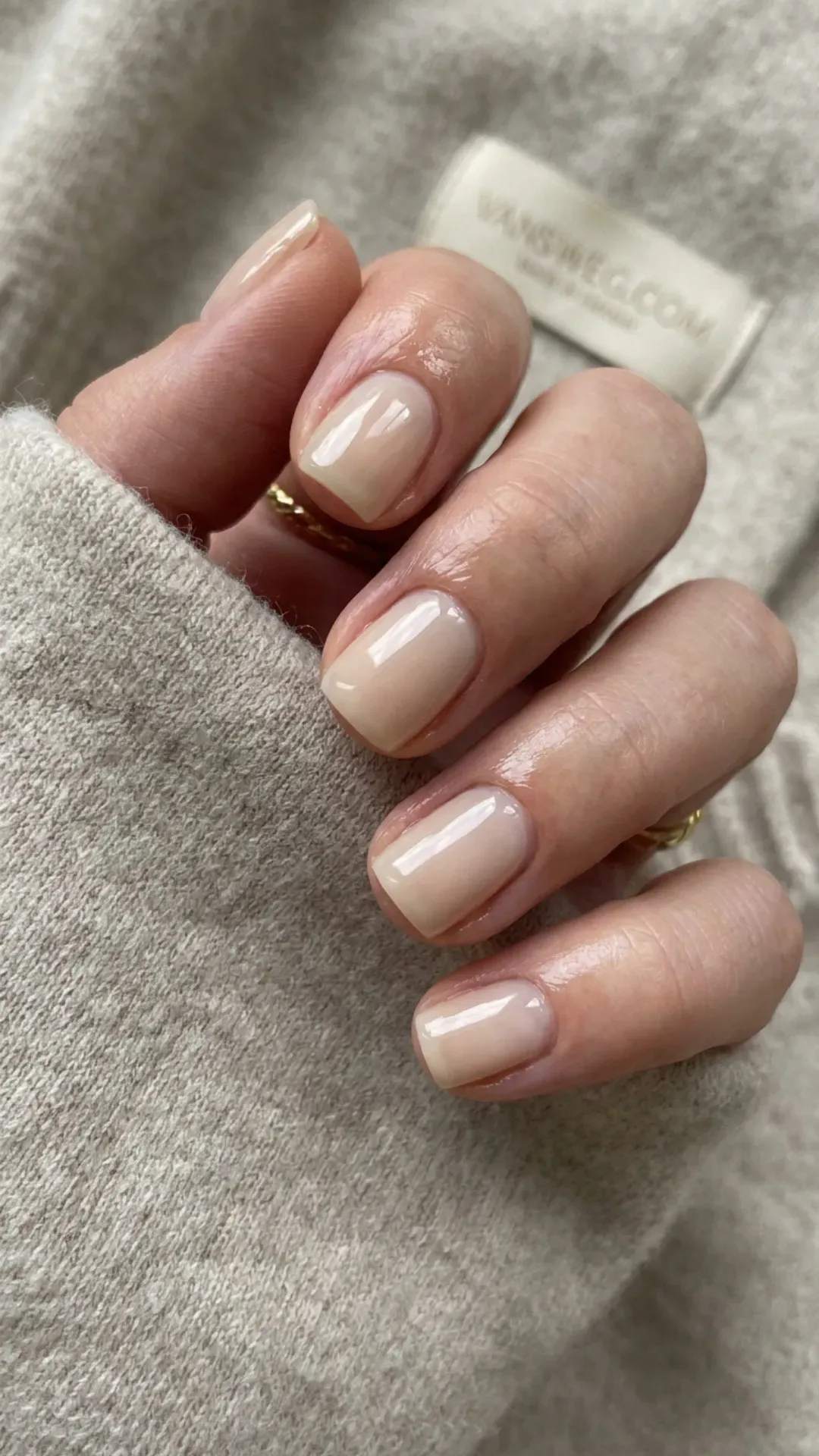 sheer soap nails with razor thin micro french tip by VANSWEG.COM