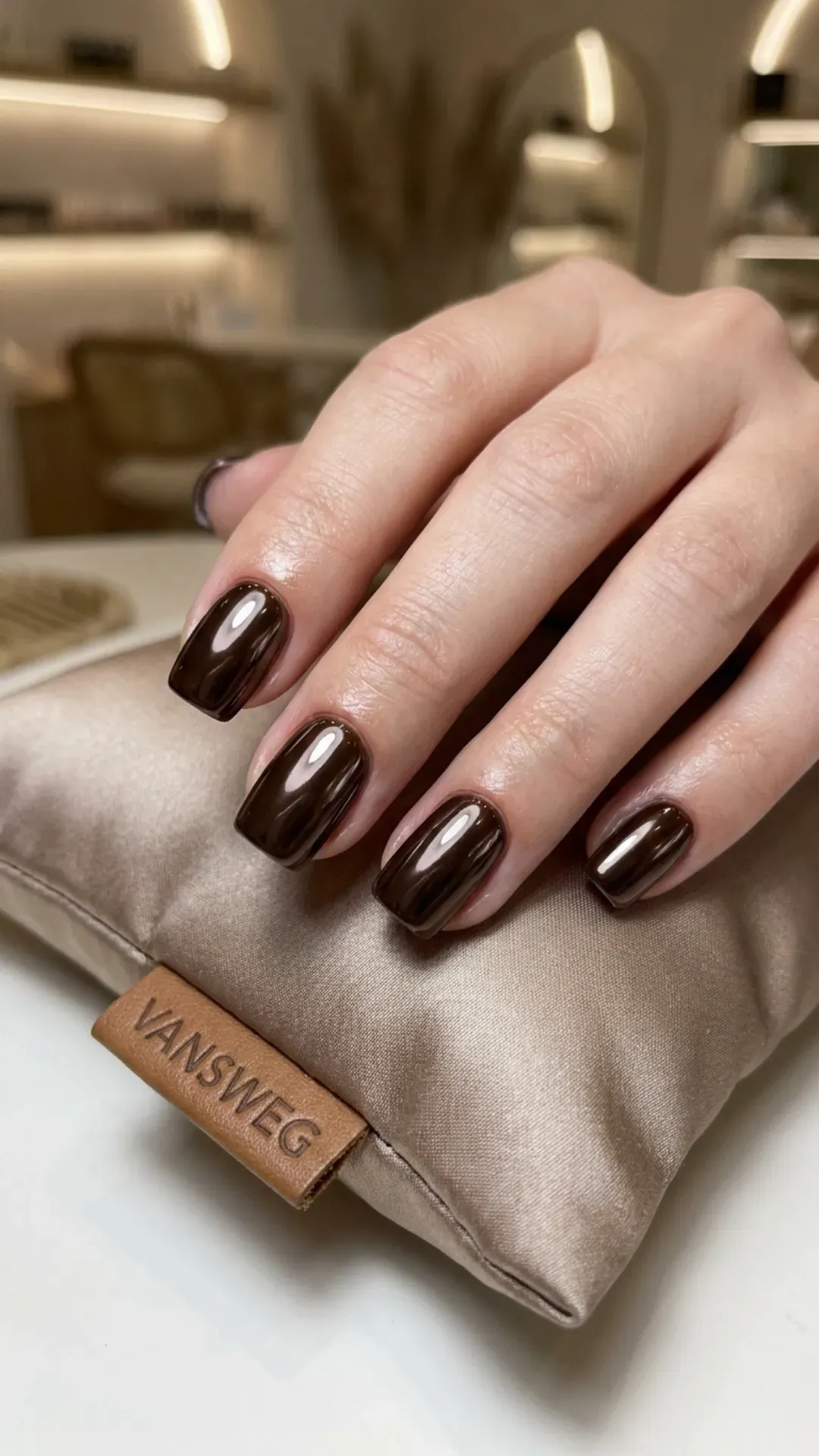 ultimate old money espresso perfectly manicured glazed nails by VANSWEG.COM