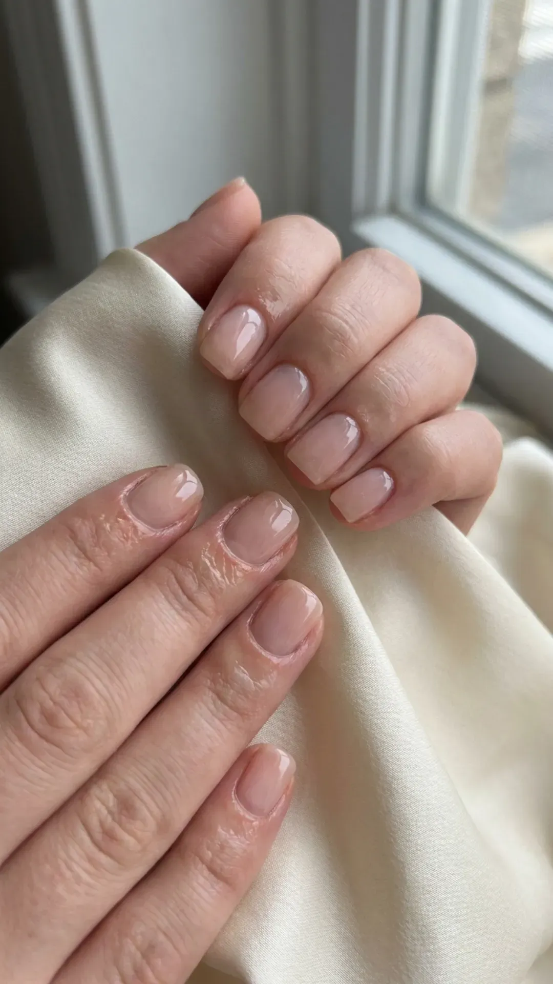 clear glossy squoval soap nails healthy natural manicure by VANSWEG.COM