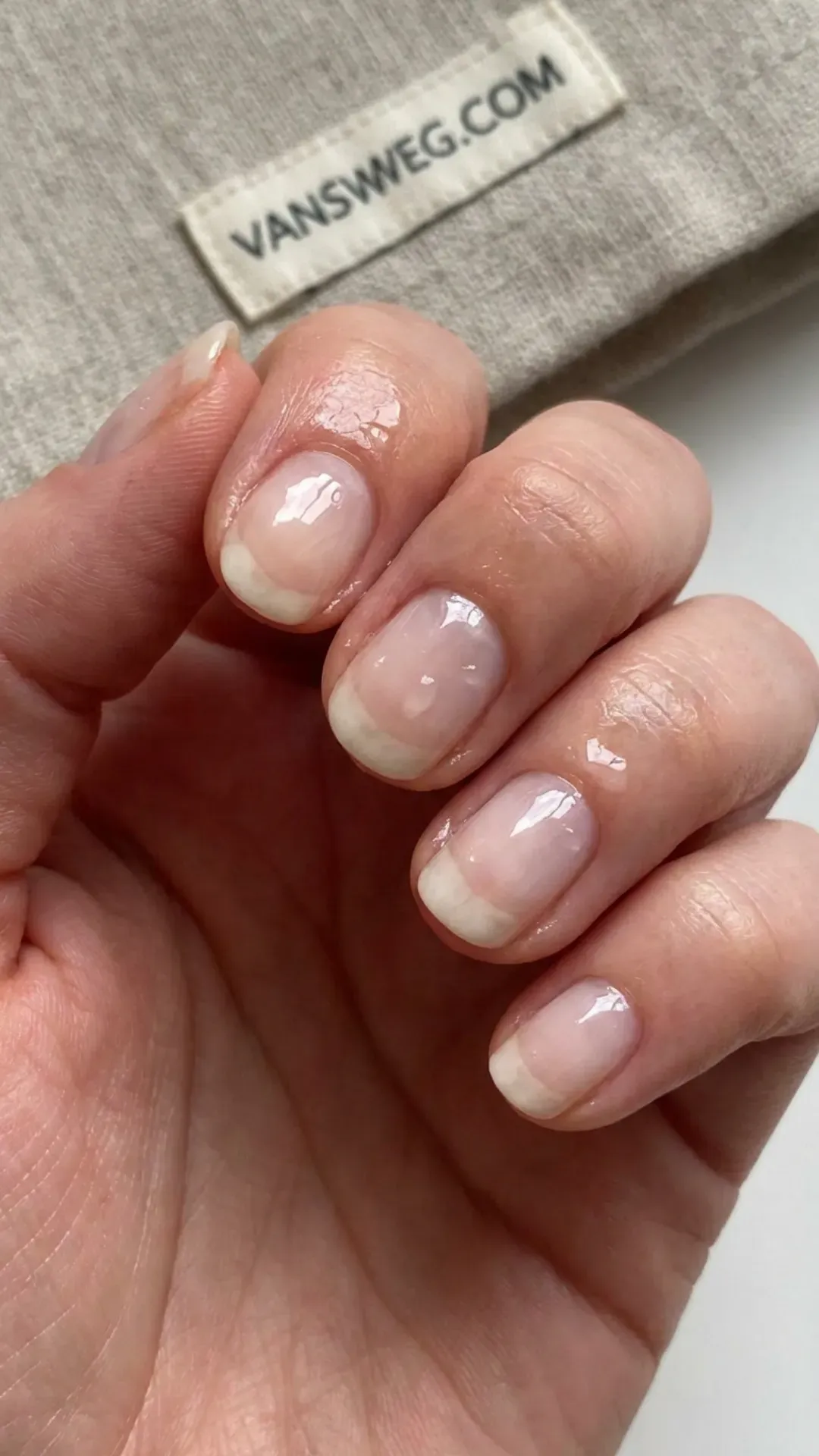 subtle sheer french tip soap nails minimalist manicure by VANSWEG.COM