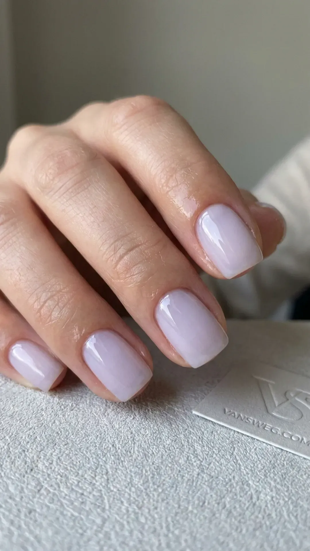 translucent lavender water soap nails glossy finish by VANSWEG.COM