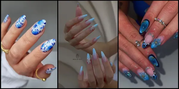 13 Stunning Floral Blue Nail Ideas for a Chic Summer Look