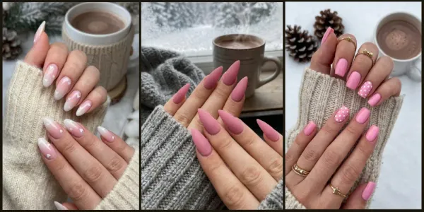 20 Cute Pink Winter Nails You'll Love This Season